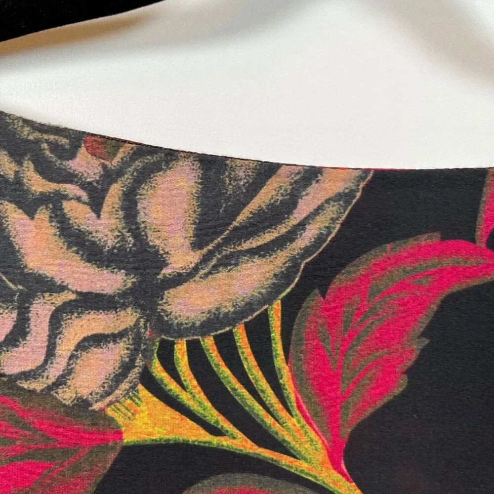 Alice & Olivia Silk Rose Floral Blouse Womens XS Spring Dark Multicolor - Picture 4 of 7